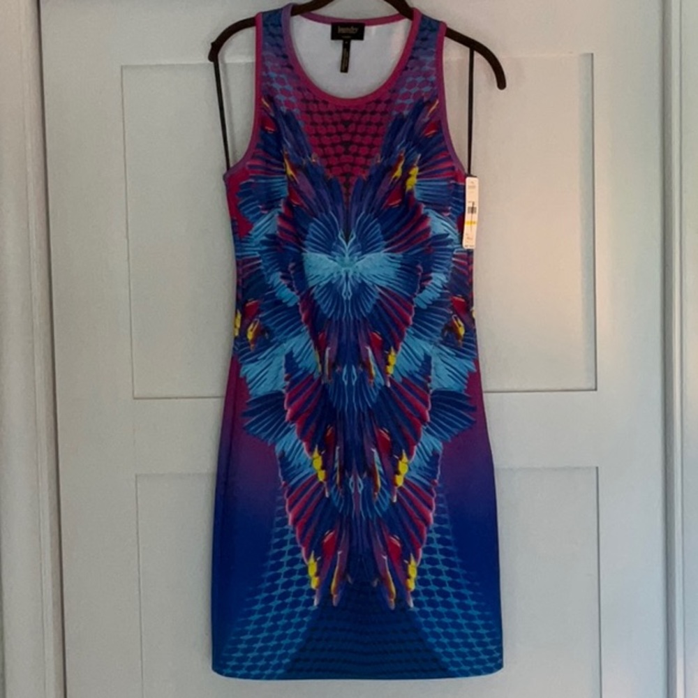 Laundry By Shelli Segal Blue and Red Sheath Mini Dress